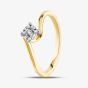 9ct Yellow Gold 0.10ct Diamond Solitaire Twist Ring TH010144R