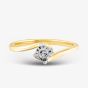 9ct Yellow Gold 0.10ct Diamond Solitaire Twist Ring TH010144R
