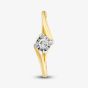9ct Yellow Gold 0.10ct Diamond Solitaire Twist Ring TH010144R