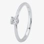 18ct White Gold Four Claw-set Round Brilliant Diamond Solitaire Ring (min 0.19ct) CR10049 18KW