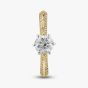 18ct Yellow Gold Certificated 0.90ct Brilliant Cut Diamond Shoulder Set Solitaire Ring 10637/18PT/M020(.70ct)
