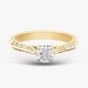 18ct Yellow Gold Certified 0.70ct Brilliant Cut Diamond Shoulder Set Solitaire Ring 10639/18PT/M020(.50ct)