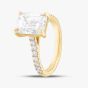 18ct Yellow Gold Certified 4.41ct Emerald & Brilliant Cut Diamond Shoulder Set Solitaire Ring 15741