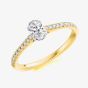 18ct Yellow Gold 0.30ct Oval Cut Diamond Shoulder Set Solitaire Ring ENG5487SMT