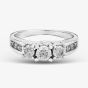18ct White Gold 1.00ct Diamond Shouldered Trilogy Ring TH010306R