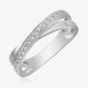 9ct White Gold 0.16ct Diamond Crossover Ring 9275R016 WG
