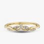 9ct Yellow Gold 0.33ct Brilliant Cut Diamond Crossover Wishbone Ring 50L88/33-10