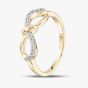 9ct Yellow Gold 0.10ct Brilliant Cut Diamond Bow Ring THR39179-10 (YG)