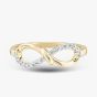9ct Yellow Gold 0.10ct Brilliant Cut Diamond Bow Ring THR39179-10 (YG)