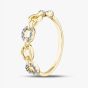 9ct Yellow Gold 0.05ct Brilliant Cut Diamond Oval Linked Ring THR29151-05GR (YG)