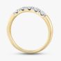 9ct Yellow Gold 0.10ct Brilliant Cut Diamond Half Eternity Ring THR40294-10 (YG)