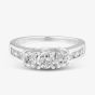 9ct White Gold 1.00ct Diamond Trilogy Shoulder Set Ring THR4901-100 (WG)