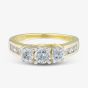 9ct Yellow Gold 1.00ct Diamond Trilogy Shoulder Set Ring THR4901-100 (YG)