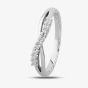 9ct White Gold 0.15ct Nine-Stone Diamond Crossover Ring 9052/9W/DQ10/15PT