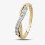 9ct Yellow Gold 0.33ct Diamond Crossover Half Eternity Ring 9052/9WT/DQ1033
