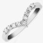 9ct White Gold Diamond Half Eternity Wishbone Ring DR798W