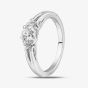 9ct White Gold Trilogy Diamond Split Shoulder Ring PR8490W 3ST