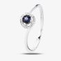 9ct White Gold Sapphire Diamond Cluster Twist Ring OJR0436-BS 9KW 