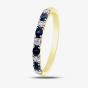 9ct Yellow Gold Sapphire & 0.2ct Diamond Half Eternity Ring 50L76-9