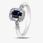 9ct White Gold Sapphire 0.08ct Diamond Ring 4376WG-10SAP