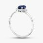9ct White Gold 0.60ct Oval Cut Sapphire & 0.03ct Diamond Shoulder Set Solataire Ring THR40125-SD (WG)