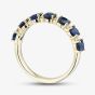9ct Yellow Gold 1.40ct Sapphire & 0.12ct Diamond Half Eternity Ring 50M50-10 SAPH