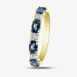 9ct Yellow Gold Sapphire & 0.2ct Diamond Half Eternity Ring 50L77 SAPH