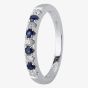 9ct White Gold Sapphire and Diamond Half Eternity Ring OJR0299-BS