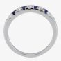 9ct White Gold Sapphire and Diamond Half Eternity Ring OJR0299-BS