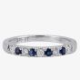 9ct White Gold Sapphire and Diamond Half Eternity Ring OJR0299-BS