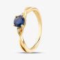  9ct Yellow Gold Sapphire & Diamond Crossover Ring OJR1702-BS 