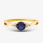  9ct Yellow Gold Sapphire & Diamond Crossover Ring OJR1702-BS 