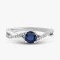  9ct White Gold Sapphire & Diamond Crossover Ring OJR1703-BS 