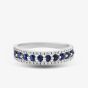 9ct White Gold Sapphire & Diamond Three Row Half Eternity Ring PR10669 SA