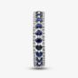 9ct White Gold Sapphire & Diamond Three Row Half Eternity Ring PR10669 SA
