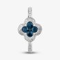 9ct White Gold Sapphire & Diamond Quatrefoil Shaped Cluster Ring PR10950 SA