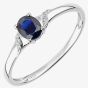 9ct White Gold Oval Blue Sapphire Ring DR1612WSA