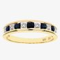 9ct Yellow Gold Blue Sapphire Half Eternity Ring PR03027Y SA
