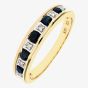 9ct Yellow Gold Blue Sapphire Half Eternity Ring PR03027Y SA