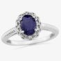 9ct White Gold Sapphire and Diamond Fancy Cluster Ring DSR1517W
