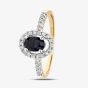9ct Yellow Gold Blue Sapphire Oval Cluster 0.25ct Diamond Ring PR05647Y SA
