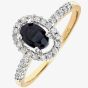 9ct Yellow Gold Blue Sapphire Oval Cluster 0.25ct Diamond Ring PR05647Y SA