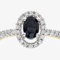 9ct Yellow Gold Blue Sapphire Oval Cluster 0.25ct Diamond Ring PR05647Y SA