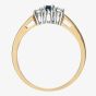 9ct Yellow Gold Three Stone Blue Sapphire 0.15ct Diamond Ring PR06007Y SA