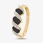 9ct Yellow Gold Sapphire & Diamond Swirl Ring PR06270Y SA
