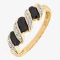 9ct Yellow Gold Sapphire & Diamond Swirl Ring PR06270Y SA