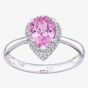 9ct White Gold Pink Sapphire & Diamond Pear Shaped Cluster Ring PR07331WCPSA