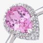 9ct White Gold Pink Sapphire & Diamond Pear Shaped Cluster Ring PR07331WCPSA