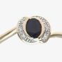 9ct Yellow Gold Oval Sapphire Stone & 0.03ct Diamond Twist Ring PR08989Y SA