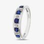 9ct White Gold Sapphire & Diamond Half Eternity Ring PR10429W SA